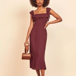 Reformation Colette Midi Dress In Plum